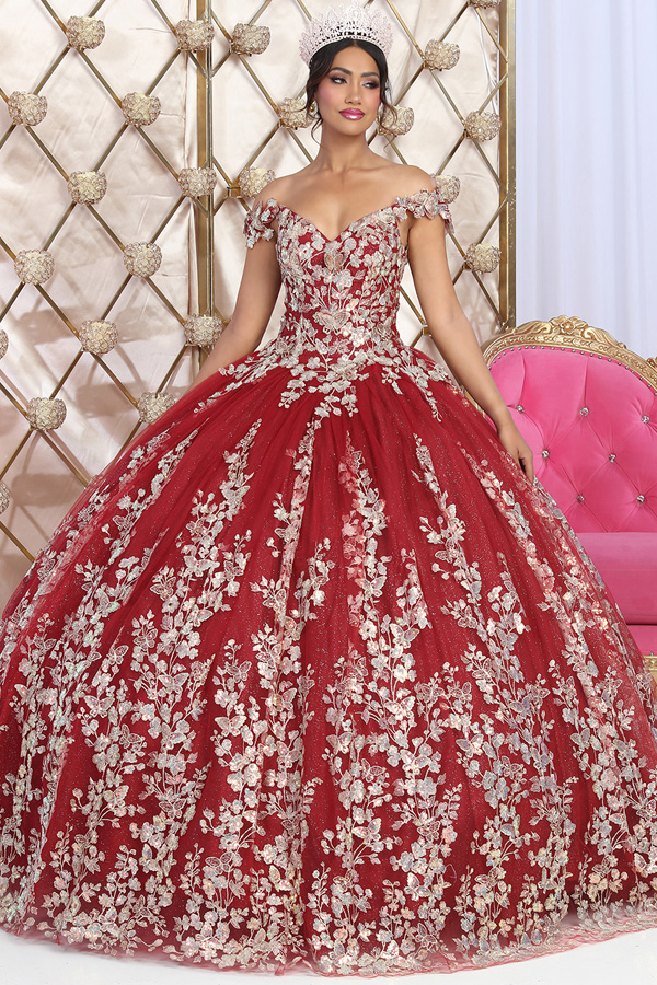 Off Shoulder Embroidery/Sequin Quinceanera Ball Gown